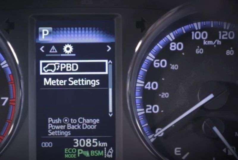 kick sensor back door- in dash settings