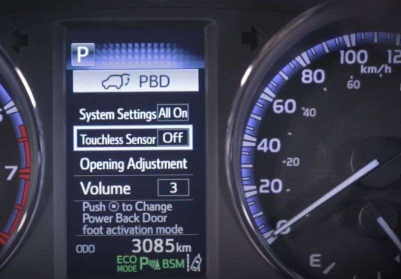 kick sensor back door- on/off setting